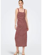 Only Rochie din amestec de bumbac cu croiala dreapta - Alb/Visiniu
