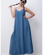 Only Rochie maxi din lyocell cu decolteu in V Charis - Albastru