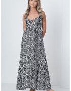 Only Rochie maxi evazata - Alb/Negru