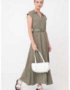 Only Rochie maxi evazata - Verde masliniu