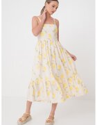 Only Rochie midi evazata cu decolteu patrat - Galben deschis/Bej deschis