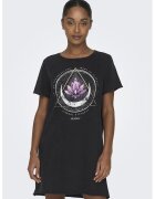 Only Rochie mini din bumbac cu croiala dreapta si imprimeu grafic - Negru/Alb murdar