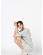 Only Rochie-pulover cu decolteu la baza gatului si aspect texturat - Gri deschis melange