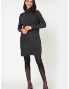Only Rochie-pulover cu guler inalt Jana - Gri inchis melange