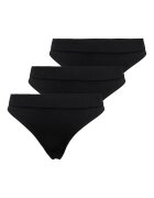 Only Set de chiloti tanga cu model uni - 3 perechi - Negru