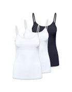 Only Set de topuri cu model uni - 3 piese - Alb/Albastru