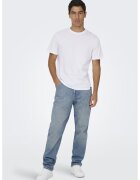 Only & sons Blugi cu croiala dreapta si talie medie - Albastru deschis