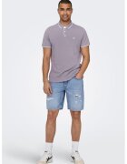 Only & sons Blugi scurti cu detalii cu aspect deteriorat - Albastru deschis