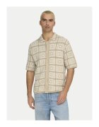 Only & sons Camasa barbati - 305331724 - Bumbac - Bej - Bej