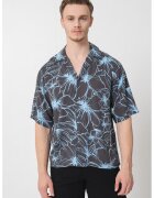 Only & sons Camasa cu maneci scurte si model floral - Albastru pastel/Gri inchis