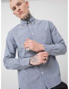 Only & sons Camasa uni cu guler fixat cu nasturi - Albastru melange