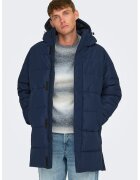 Only & sons Geaca matlasata cu gluga detasabila Carl - Albastru ultramarin