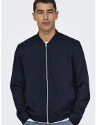 Only & sons Jacheta cu fermoar si buzunare oblice - Albastru ultramarin