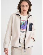 onlysons Jacheta din material sherpa cu fermoar - Crem/Bleumarin
