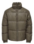Only & sons Jacheta matlasata guler inalt - maro deschis - textil - Maro deschis