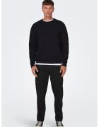 Only & sons Pantaloni cargo conici Dean - Negru