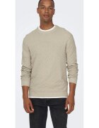 Only & sons Pulover barbati 6742 - Bumbac - Bej deschis