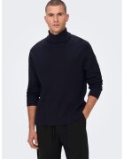 Only & sons Pulover striat cu guler inalt - Bleumarin