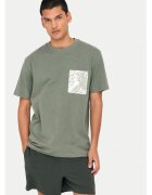 Only & sons Tricou barbati - 304953149 - Bumbac - Verde - Verde