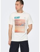 Only & sons Tricou de bumbac organic - Portocaliu pal/Alb murdar