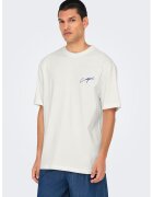 Only & sons Tricou lejer din bumbac Milo - Alb/Albastru inchis