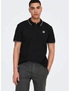 Only & sons Tricou polo de bumbac organic - Negru