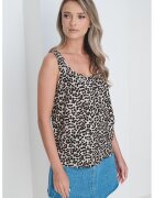 Only Top cu decolteu rotund Onlnova - Negru/Bej deschis
