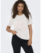 Only Tricou cu imprimeu floral - Alb/Roz