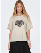 Only Tricou de bumbac cu imprimeu grafic - Negru/Bej