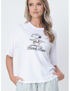 Only Tricou de bumbac organic cu maneci raglan Life - Alb/Negru