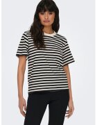 Only Tricou lejer in dungi - Alb/Negru