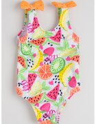 Original Marines Costum de baie cu imprimeu cu fructe - Alb/Fucsia/Verde neon