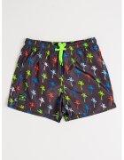 Original Marines Pantaloni scurti cu model si snur in talie - Negru stins/Rosu vermillion/Albastru