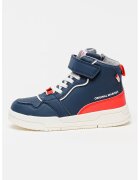 Original Marines Pantofi sport mid-high din piele ecologica cu garnituri contrastante - Rosu/Alb/Bleumarin