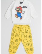 Original Marines Pijama cu imprimeu si talie elastica Super Mario - Galben sofran/Alb murdar