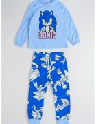 Original Marines Pijama lunga din bumbac cu model Sonic - Albastru pastel/Albastru inchis/Alb murdar