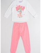 Original Marines Pijama lunga din bumbac cu talie elastica - Roz pastel/Alb murdar