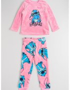 Original Marines Pijama lunga din material teddy cu model cu Stitch - Alb/Roz pal/Albastru deschis