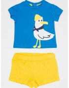 Original Marines Set de pantaloni scurti si tricou de bumbac - Galben pai/Albastru royal