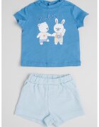 Original Marines Set de tricou de bumbac si pantaloni scurti - 2 piese - Albastru pastel/Alb murdar