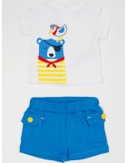 Original Marines Set de tricou si pantaloni scurti cu imprimeu grafic - Alb/Albastru royal