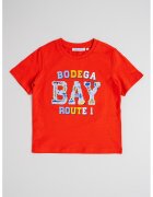 Original Marines Tricou cu decolteu la baza gatului si imprimeu text - Rosu/Alb/Albastru