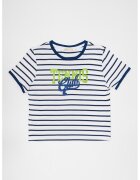 Original Marines Tricou din amestec de bumbac cu model in dungi - Alb/Auriu/Albastru inchis