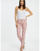 Orsay Blugi skinny cu design floral - Alb murdar/Roz