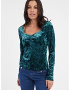 Orsay Bluza catifelata regular fit - Verde persan