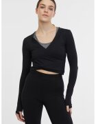Orsay Bluza crop cu croiala petrecuta pentru fitness - Negru