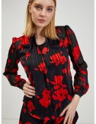 Orsay Bluza cu decolteu in V si imprimeu - Rosu/Negru