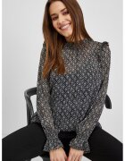 Orsay Bluza cu detalii cu volane si model - Alb/Negru