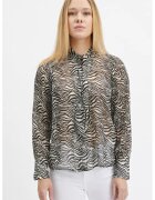 Orsay Bluza cu esarfa si animal print - Alb/Negru