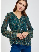 Orsay Bluza cu model si decolteu in V - Negru/Maro
